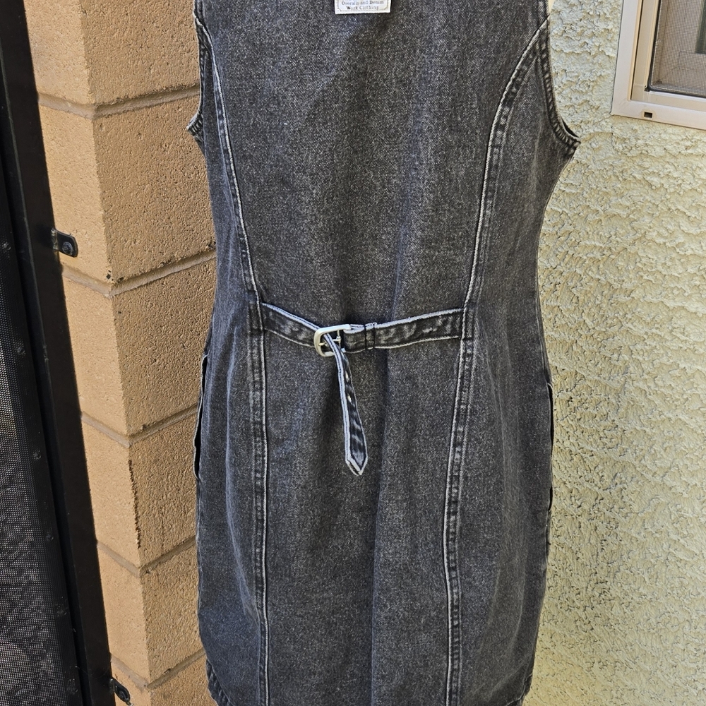 Levi's Grey Button-Front Black Denim Pinafore Dress - Picture 8 of 13